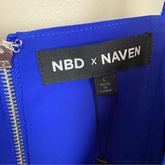 NBD x Naven Twins Not Your Babe Dress cobalt blue size large new nwt - Picture 3 of 10